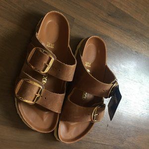 Birkenstock Big Buckle Cognac Leather Sandals